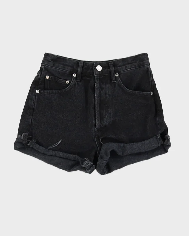 AGOLDE Black Denim Cuffed Shorts - W24 Best pajama sets for honeymoon