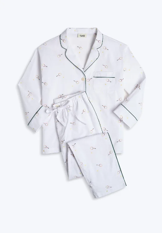 Marina Pajama Set in Tennis Embroidery High-end pajama sets