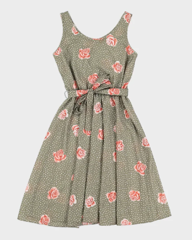 Vintage Polka Dot Flower Dress - S Fall pajama sets