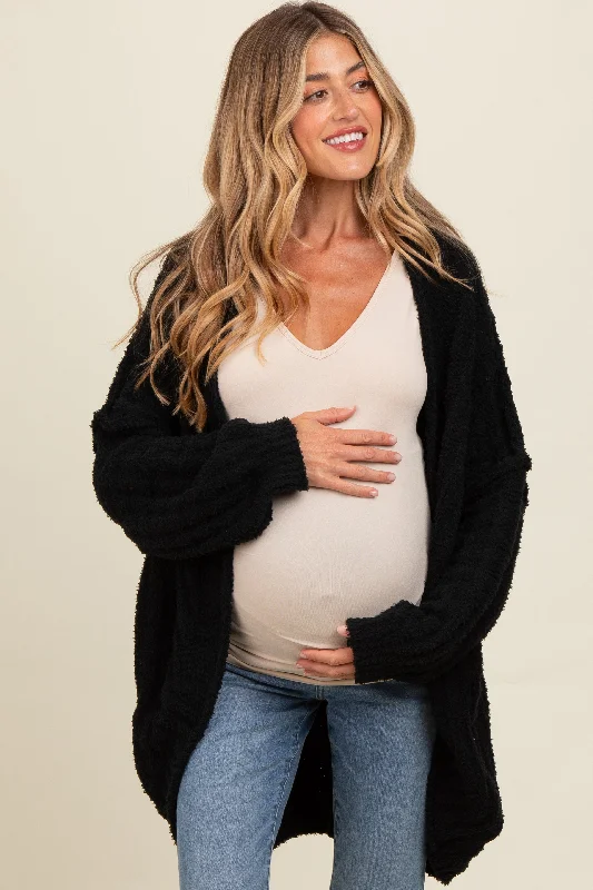 Black Chunky Knit Dolman Maternity Cardigan Patagonia sweaters