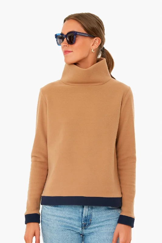 Camel and Navy Colorblock Park Slope Best sweaters for hiking