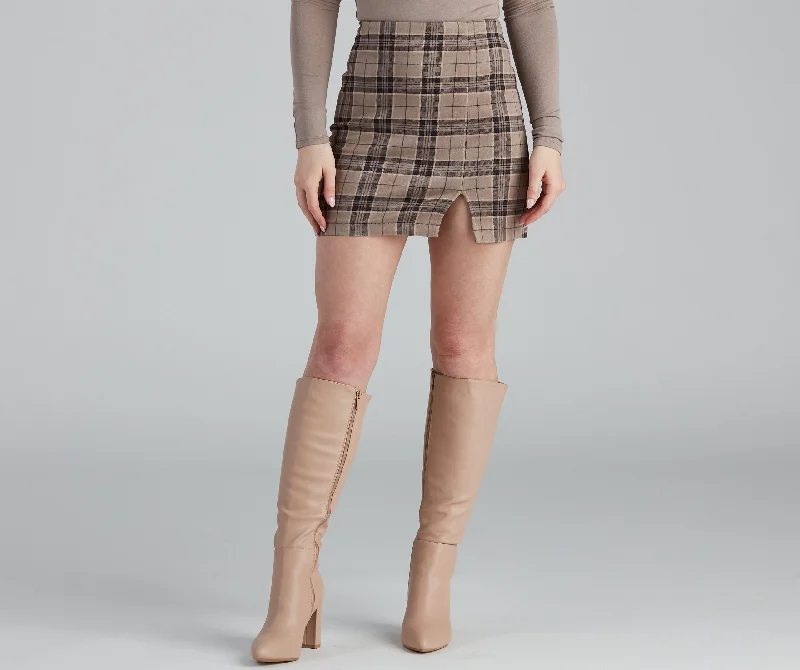 Clueless In Plaid Faux Suede Skirt Sequin mini dresses