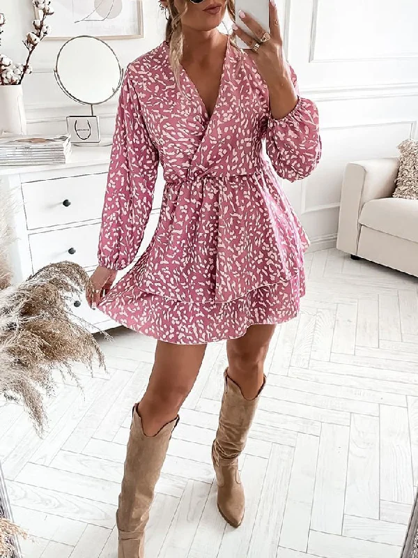 Cross V Neck Long Sleeve Mini Dress Zara mini dresses