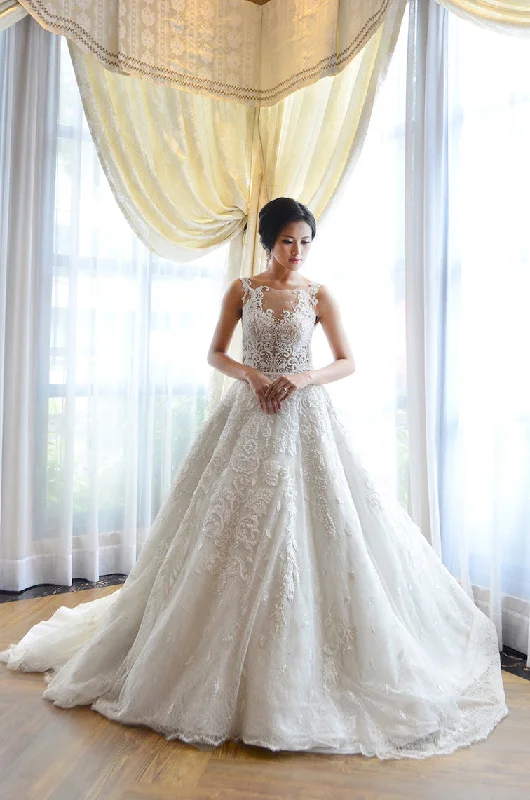 Rent: Melisa Sigit Sleeveless Pearl Wedding Gown Modern Bridal Gown