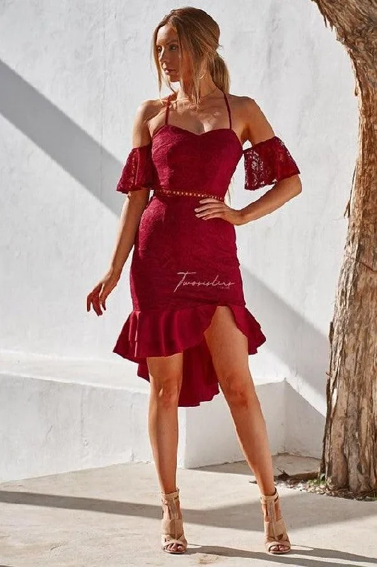 Emily Dress - Red Lightweight midi dresses for hot weather