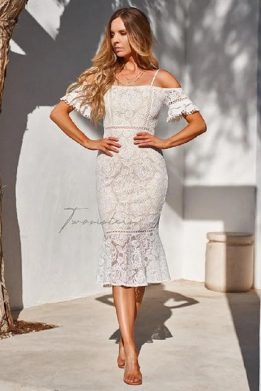 Erica Dress - White Expensive midi dresses