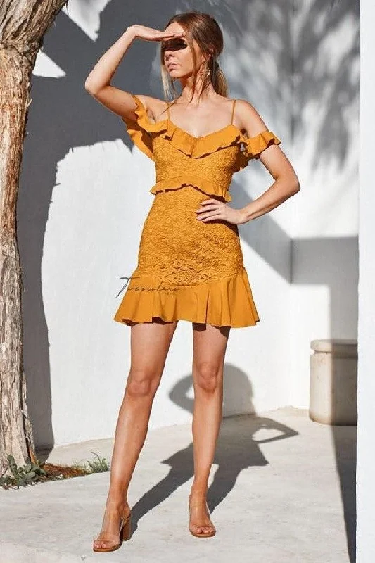 Lizzie Dress - Mustard (Final Sale) Sleeveless midi dresses