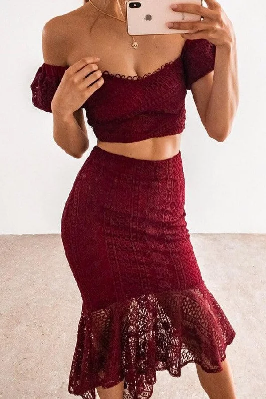 Serena Set - Red Cotton midi dresses