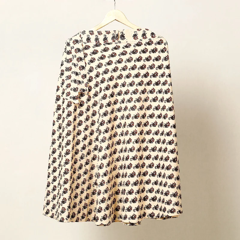 Beige - Ajrakh Block Printed Cotton Wrap Around Skirt Cocktail unclassified skirts