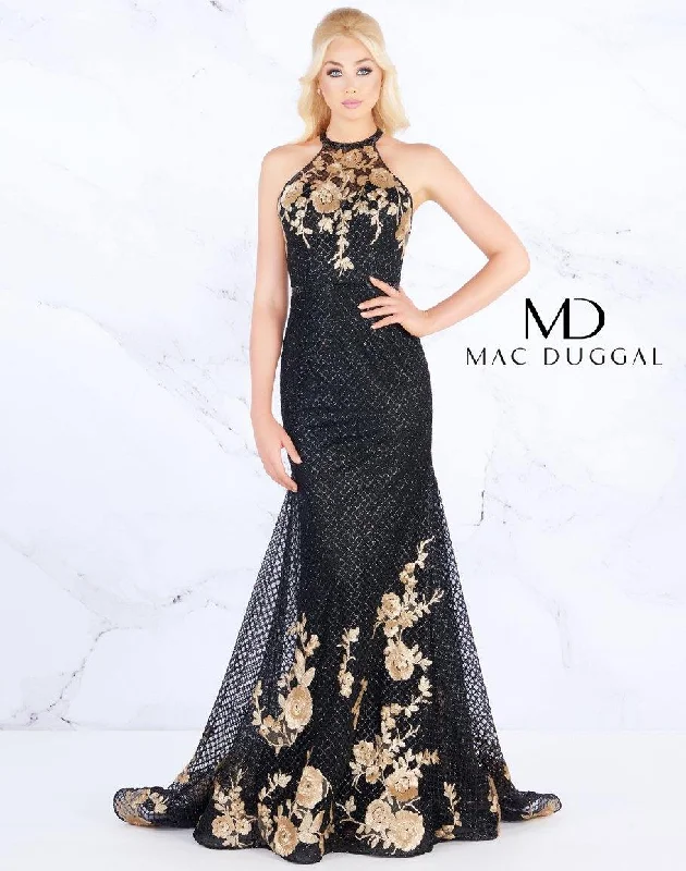 Mac Duggal 30578 Long Formal Halter Prom Dress Flattering maxi dresses for all body types