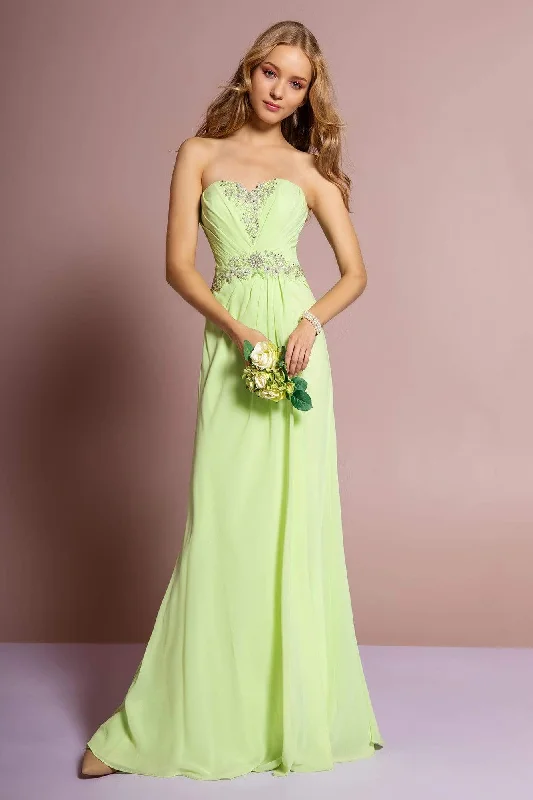 Elizabeth K - GL2060 Crystal Beaded Strapless Sweetheart A-Line Gown Petite party dresses