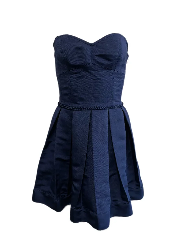 ANNE LEMAN Women's Navy Strapless Pleated Fabiola Dress SP91DR14 $548 NEW Color block unclassified dresses