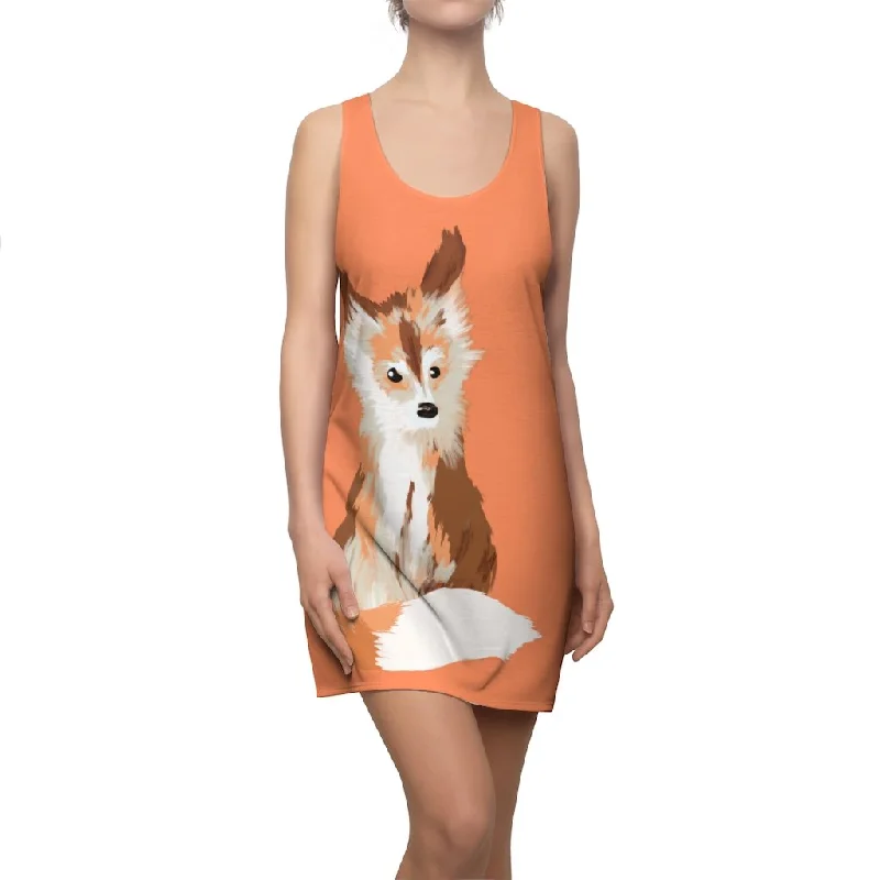 Baby Fox - Women's AOP Racerback Dress (Coral) Short unclassified dresses