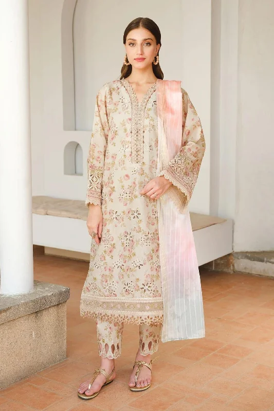 Beige Peach Pakistani Lawn Suit Halter unclassified dresses