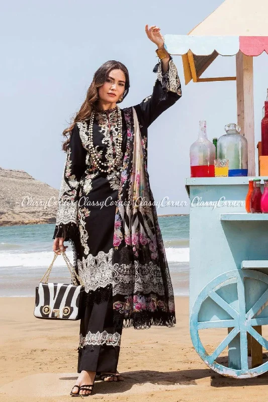 Black Lawn Pakistani Suit Elegant evening unclassified dresses