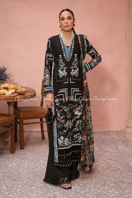 Black Pakistani Lawn Salwar Kameez Affordable unclassified dresses