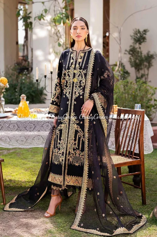 Black Readymade Lawn Embroidered Suit Summer unclassified dresses