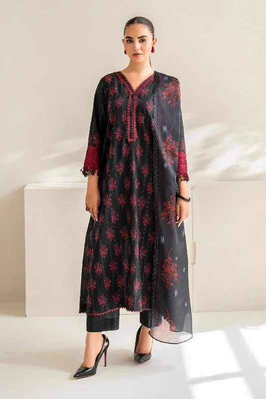 Black Red Pakistani 3PC Suit Halter unclassified dresses