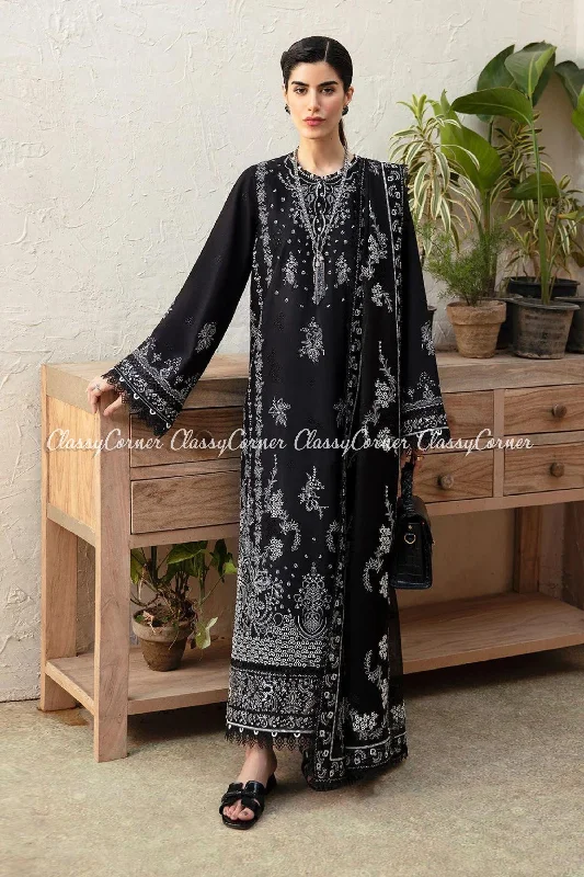 Black White Lawn Pakistani Suit Lounge unclassified dresses