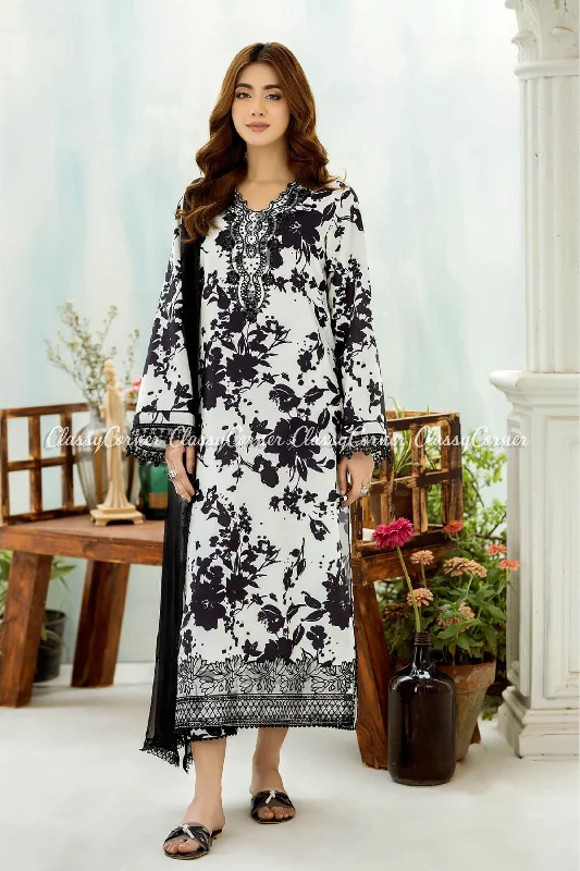 Black White Lawn Salwar kameez Travel unclassified dresses