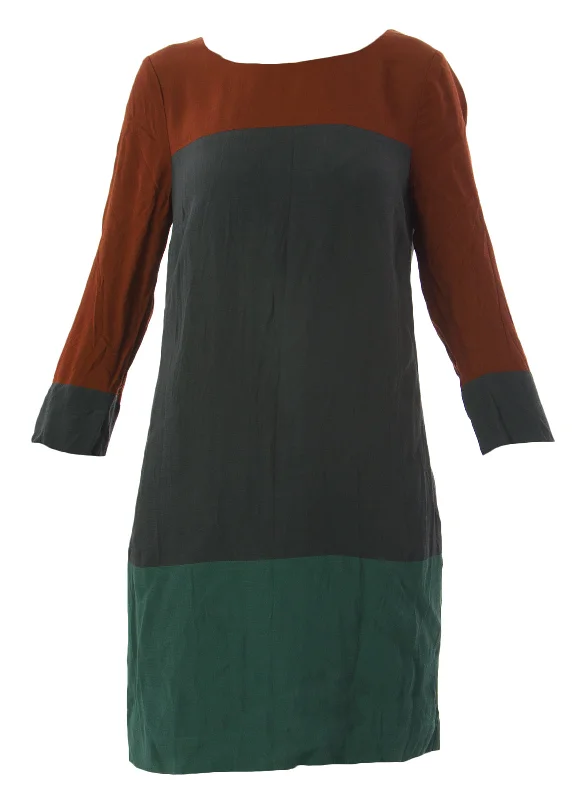 BODEN Women's Multi Colourblock Tunic Dress WH430 US Sz 2R $128 NWOT Open-back unclassified dresses