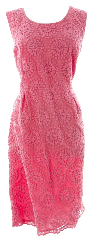 BODEN Women's Organza Embroidered Dress Pink Tiered unclassified dresses