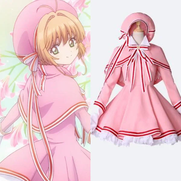 Card Captor - Sakura costume cosplay pink dress Knitted unclassified dresses