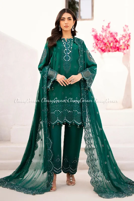 Dark Green Formal Wear Lawn Suit Designer unclassified dresses