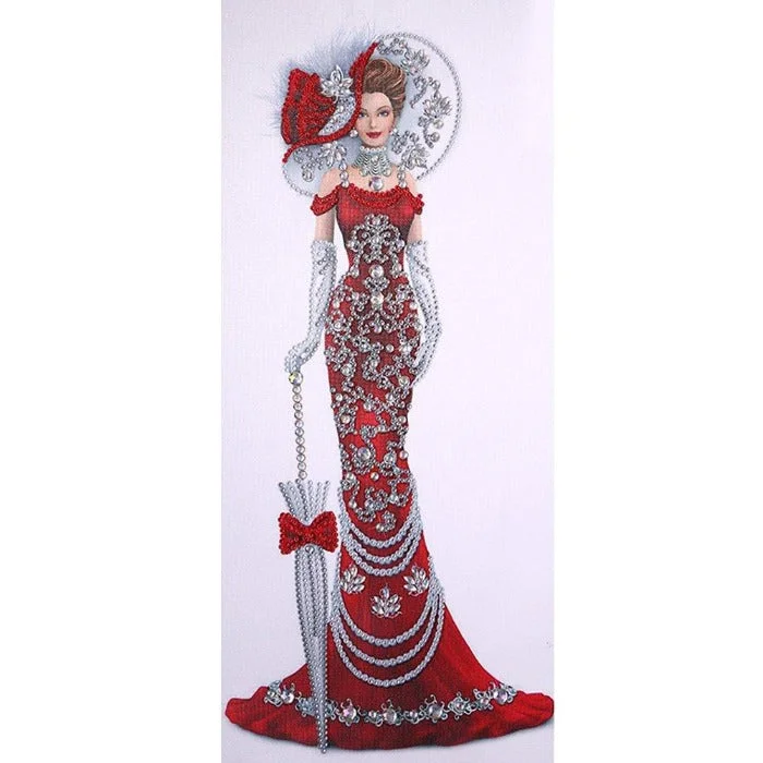 Diamond Painting - Crystal Rhinestone - Red Dress Angel (30*60cm) Long unclassified dresses