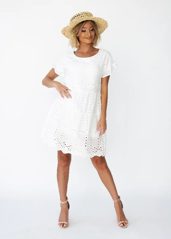 Elba Swing Dress - White Halter unclassified dresses