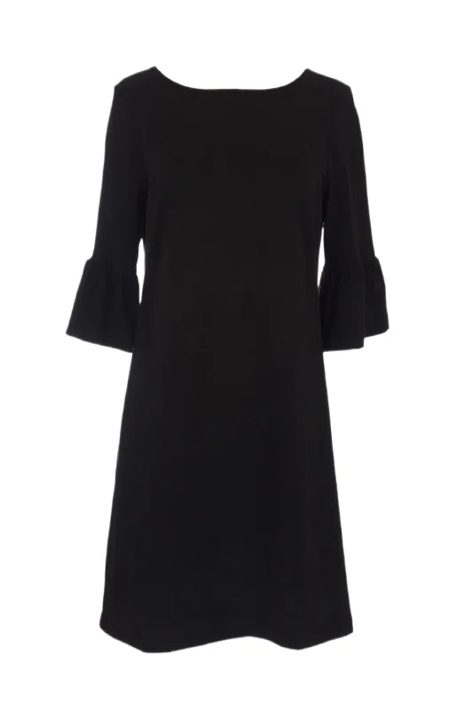 ELIZABETH MCKAY Belle Du Jour Black 3/4 Sleeve Shift Dress 5016 Sz L $265 NWT Unique unclassified dresses