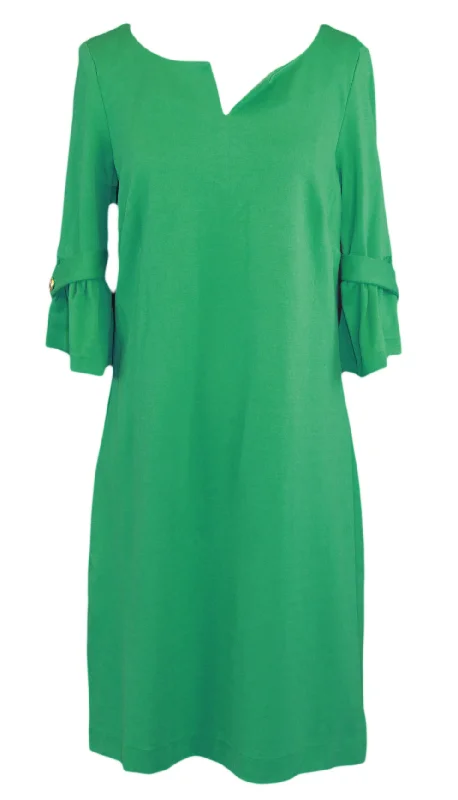 ELIZABETH MCKAY Belle du Jour Jolly Green 3/4  Sleeve Shift Dress 7077 $265 NWT Women's unclassified dresses