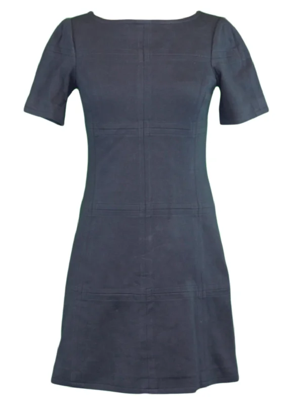 ELIZABETH MCKAY Martin Navy Blue Half Sleeve Boat Neck Shift Dress 7063 $275 NWT Bright color unclassified dresses