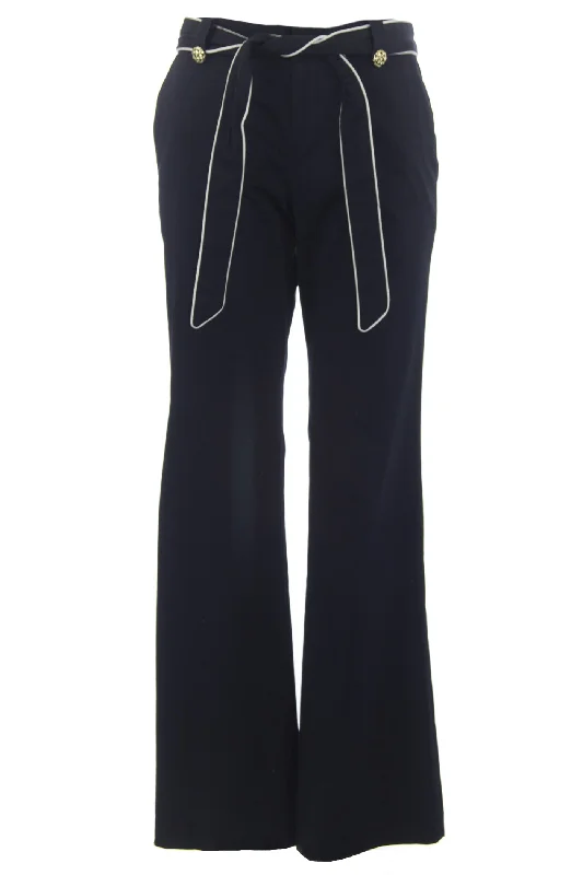 ELIZABETH MCKAY Navy & Whisper White Waist Tie Libby Dress Pants 1011 $195 NWT Beach unclassified dresses