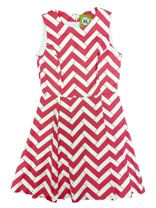 Elizabeth Mckay Women's HK Dress 4 Bubblegum Chevron Off-shoulder unclassified dresses