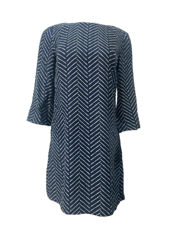 ELIZABETH MCKAY Women's Navy Skis Dress #404 14 NWT Wrap unclassified dresses