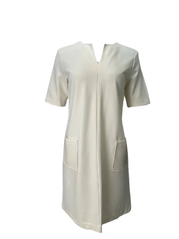 ELIZABETH MCKAY Women's White Zip Back Dress #309 NWT Discounted unclassified dresses