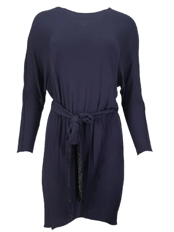 ERIN Women's Blue Belted A-Line Dress #D37PF12 4 NWT Gothic unclassified dresses