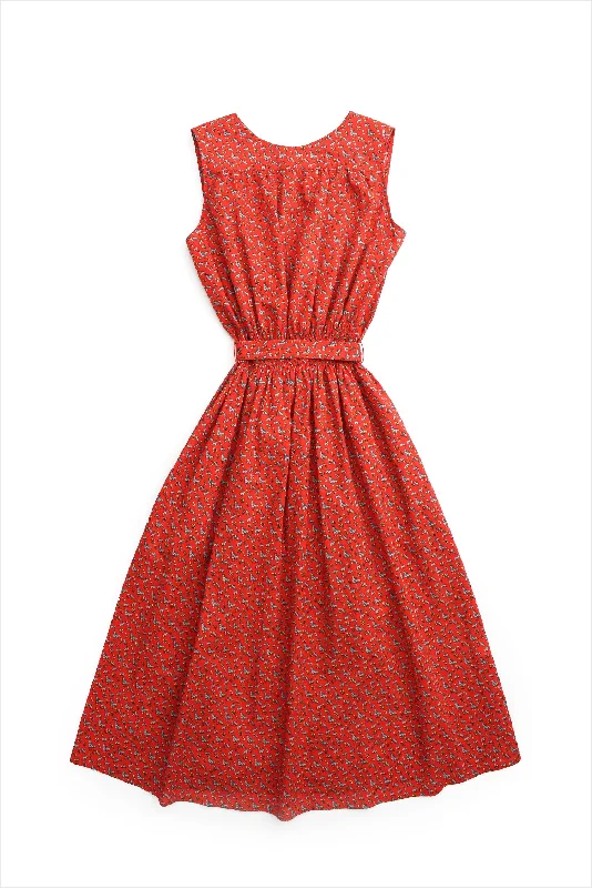 F&H Women's Bunny Sleeveless Smocked Dress Red Velvet unclassified dresses