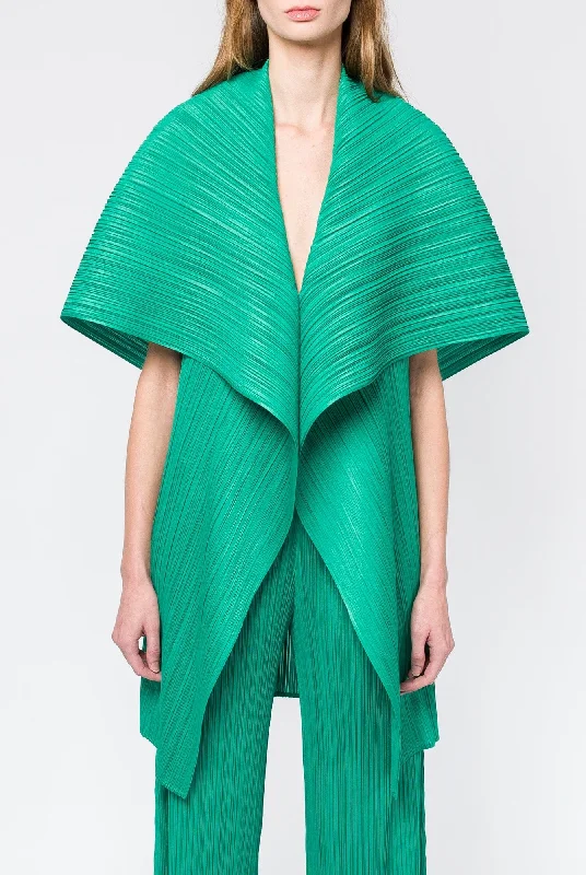 Pleats Please Issey Miyake MC Novemeber 2024 Vest in Bright Green Chic unclassified dresses