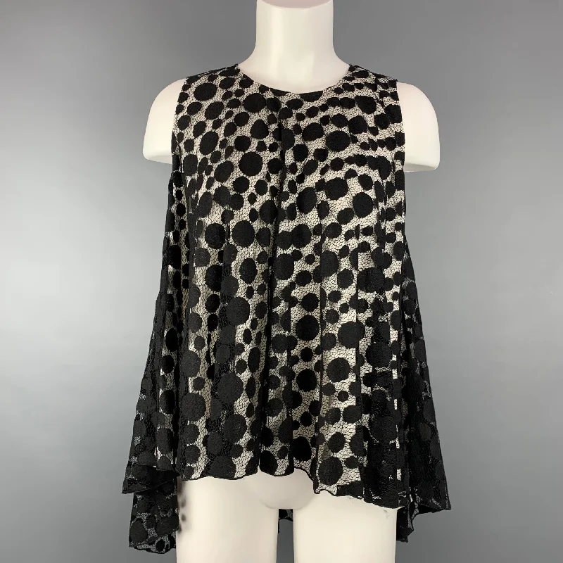 GIAMBATTISTA VALLI Size XS Black & White Cotton / Nylon Dress Top Wrap unclassified dresses