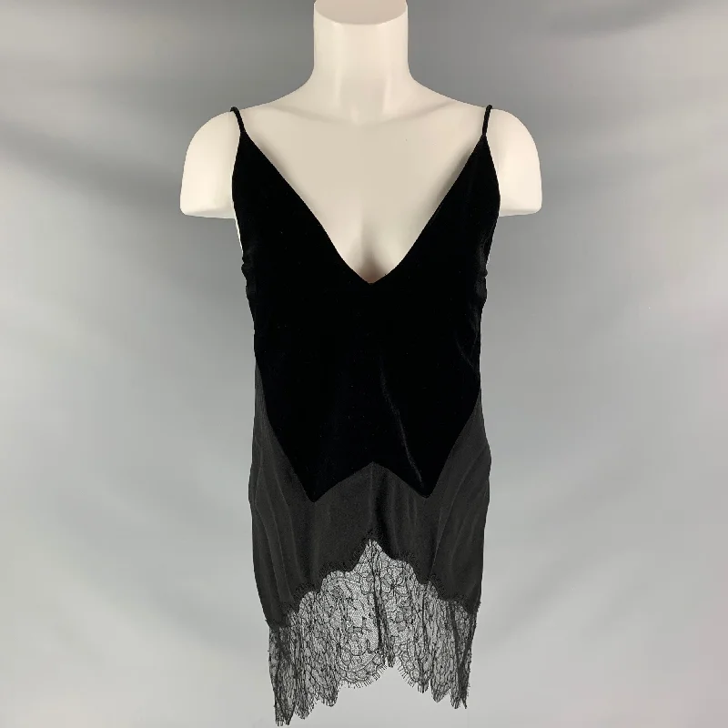 GIVENCHY Size S Black Viscose  Mixed Fabrics Dress Top Color block unclassified dresses