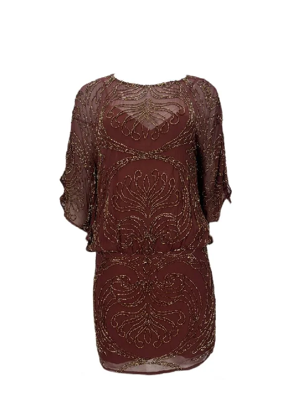 HAUTE HIPPIE Women's Burgundy Casual Details Dress #7195 S NWT Budget-friendly unclassified dresses