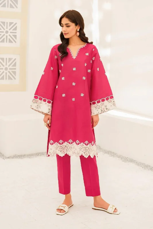 Hot Pink Lawn Readymade 2PC Suit Sleeveless unclassified dresses