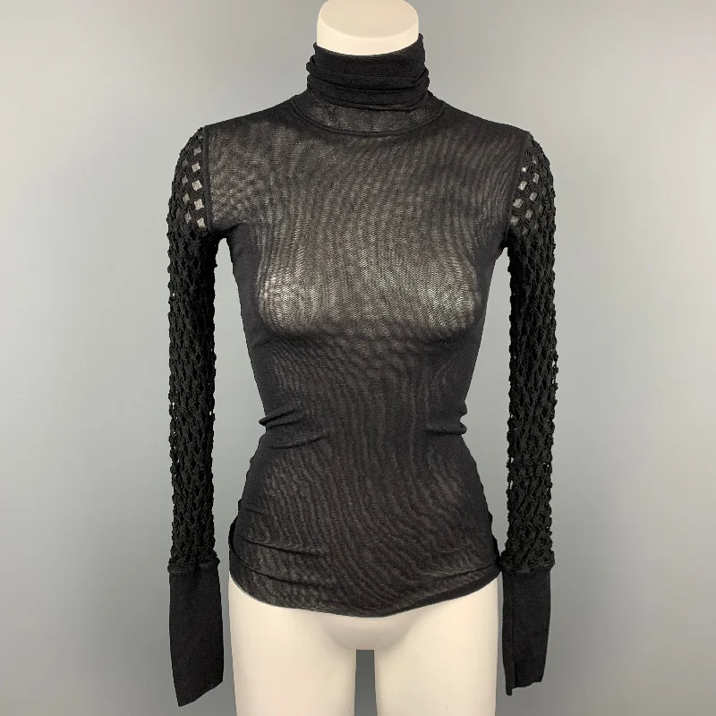 JEAN PAUL GAULTIER Size XS Black Mesh Polyamide Dress Top Breathable unclassified dresses