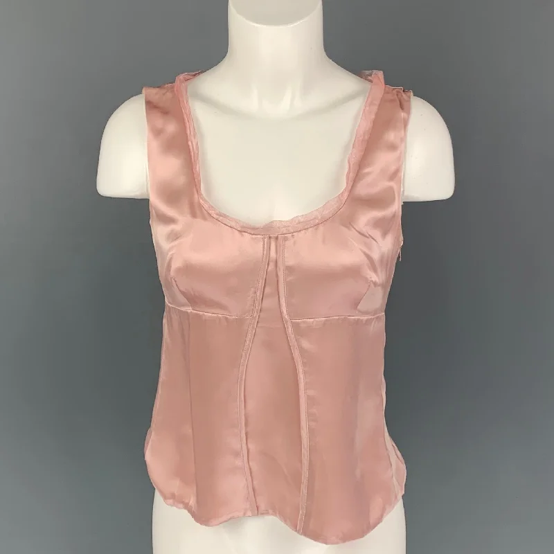 JIL SANDER Size 6 Pink Silk Camisole Dress Top Long unclassified dresses