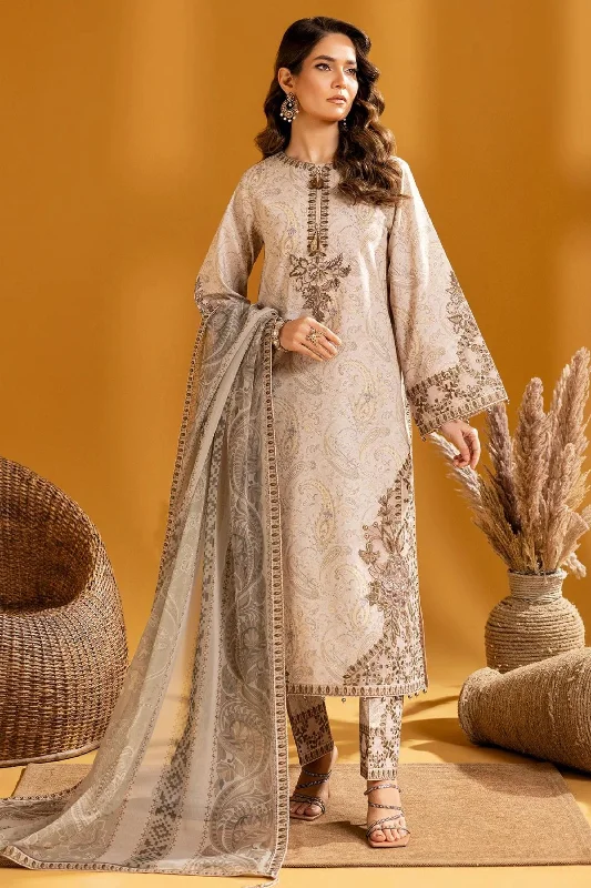 Light Beige Pakistani Lawn 3pc Suit Vintage unclassified dresses