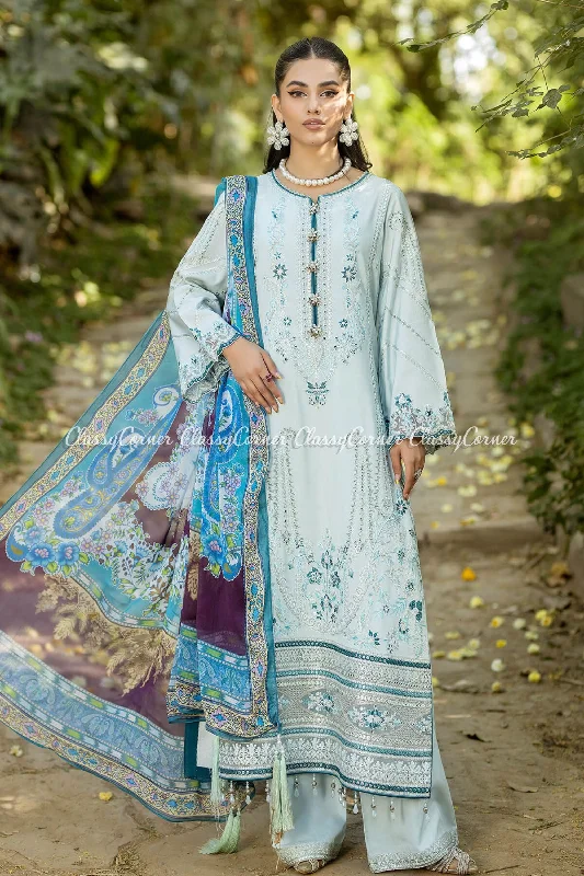 Light Blue Semi Formal Lawn Suit Stylish unclassified dresses