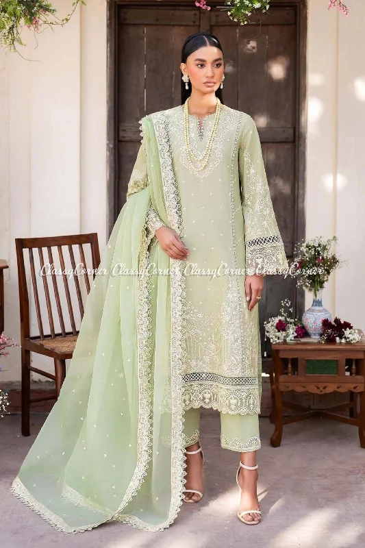 Light Green Lawn Embroidered Readymade Suit Corset unclassified dresses