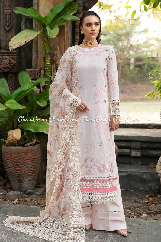 Light Pink Lawn Embroidered Salwar Suit Sleeveless unclassified dresses